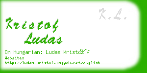 kristof ludas business card